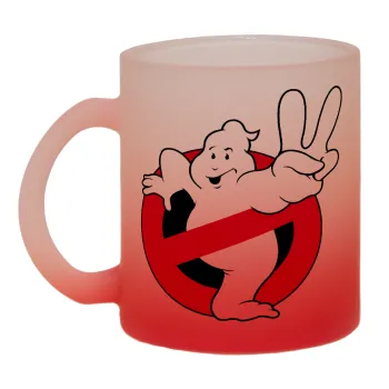 Ghostbusters, Κούπα γυάλινη δίχρωμη με βάση το κόκκινο ματ, 330ml