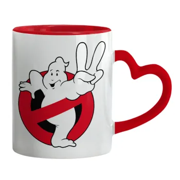 Ghostbusters, Κούπα καρδιά χερούλι κόκκινη, κεραμική, 330ml