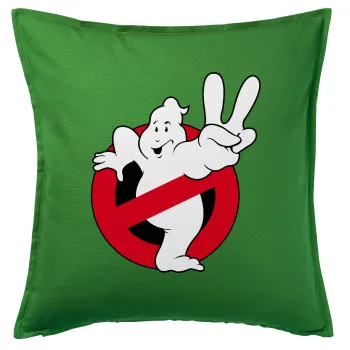 Ghostbusters, Μαξιλάρι καναπέ Πράσινο 100% βαμβάκι, περιέχεται το γέμισμα (50x50cm)