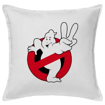 Ghostbusters, Μαξιλάρι καναπέ ΛΕΥΚΟ 100% βαμβάκι, περιέχεται το γέμισμα (50x50cm)