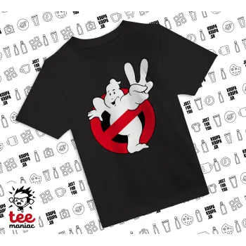 Ghostbusters, Άνετο παιδικό T-Shirt ΜΑΥΡΟ από 100% βαμβάκι, για κάθε μέρα. Vegan & OEKO-TEX πιστοποιημένο.
