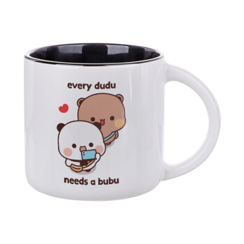 Every Dudu needs a bubu, Κούπα κεραμική 400ml Λευκή/Μαύρη