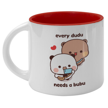Every Dudu needs a bubu, Κούπα κεραμική 400ml Λευκή/Κόκκινη