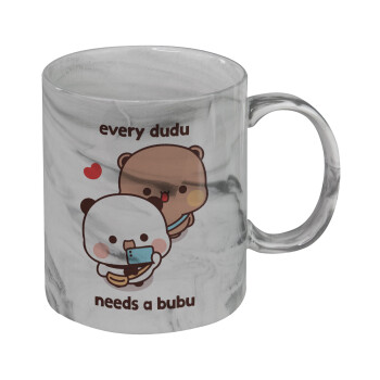 Every Dudu needs a bubu, Κούπα κεραμική, marble style (μάρμαρο), 330ml