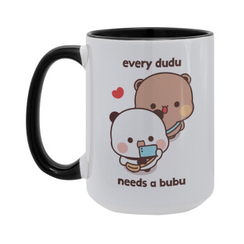 Every Dudu needs a bubu, Κούπα Mega 15oz, κεραμική Μαύρη, 450ml
