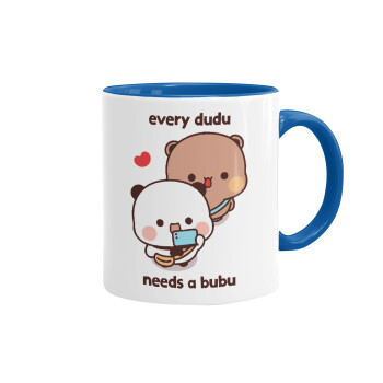 Every Dudu needs a bubu, Mug colored blue, ceramic, 330ml