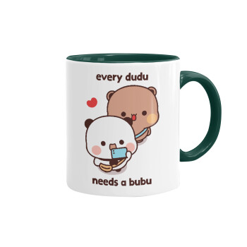 Every Dudu needs a bubu, Κούπα χρωματιστή πράσινη, κεραμική, 330ml
