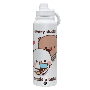 Every Dudu needs a bubu, 1L Stainless Steel Thermal Bottle with Phone Holder & Double Wall Insulation