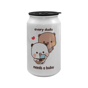 Every Dudu needs a bubu, Κούπα ταξιδιού μεταλλική με καπάκι (tin-can) 500ml