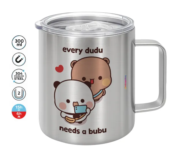 Every Dudu needs a bubu — Κούπα Ανοξείδωτη διπλού τοιχώματος 300ml με καπάκι διατήρησης θερμοκρασίας