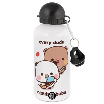 Every Dudu needs a bubu, Metal water bottle, White, aluminum 500ml