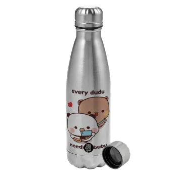 Every Dudu needs a bubu, Metallic water bottle, stainless steel, 750ml