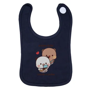 Every Dudu needs a bubu, Σαλιάρα με Σκρατς 100% Organic Cotton Μπλε (0-18 months)