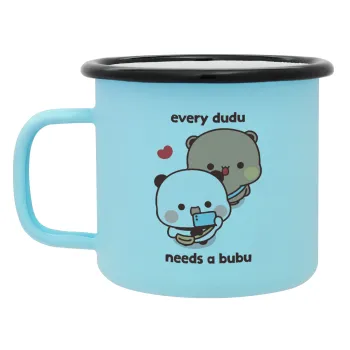 Every Dudu needs a bubu, Κούπα Μεταλλική εμαγιέ ΜΑΤ σιέλ 360ml