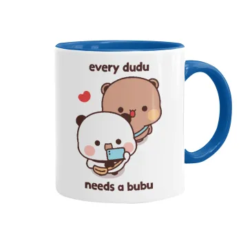 Every Dudu needs a bubu, Κούπα χρωματιστή μπλε, κεραμική, 330ml