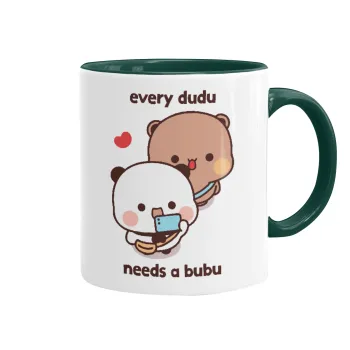 Every Dudu needs a bubu, Κούπα χρωματιστή πράσινη, κεραμική, 330ml