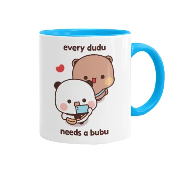 Every Dudu needs a bubu, Κούπα χρωματιστή γαλάζια, κεραμική, 330ml