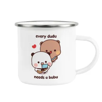 Every Dudu needs a bubu, Κούπα Μεταλλική εμαγιέ λευκη 360ml
