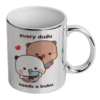 Every Dudu needs a bubu, Mug ceramic, silver mirror, 330ml