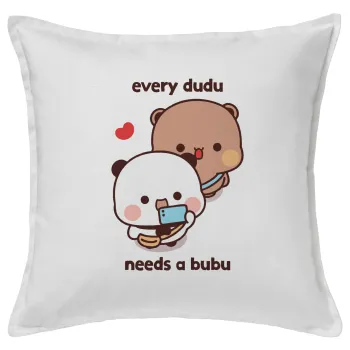 Every Dudu needs a bubu, Sofa cushion White 50x50cm includes filling