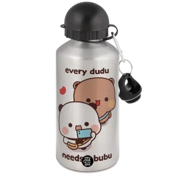 Every Dudu needs a bubu, Metallic water jug, Silver, aluminum 500ml