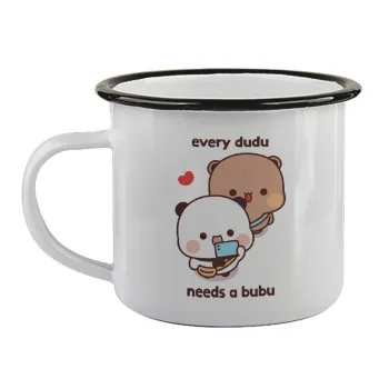 Every Dudu needs a bubu, Κούπα εμαγιέ με μαύρο χείλος 360ml