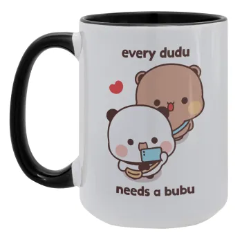 Every Dudu needs a bubu, Κούπα Mega 15oz, κεραμική Μαύρη, 450ml