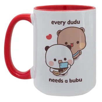 Every Dudu needs a bubu, Κούπα Mega 15oz, κεραμική Κόκκινη, 450ml