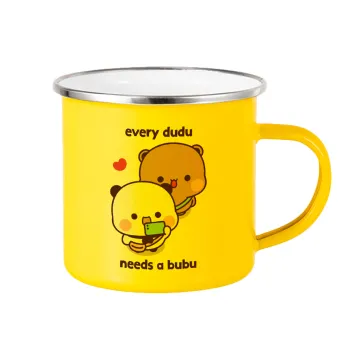 Every Dudu needs a bubu, Κούπα Μεταλλική εμαγιέ Κίτρινη 360ml