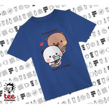 Every Dudu needs a bubu, Παιδικό T-Shirt ΜΠΛΕ από 100% βαμβάκι, για κάθε μέρα. Vegan & OEKO-TEX πιστοποιημένο.