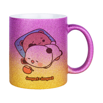 bubu + dudu, Κούπα Χρυσή/Ροζ Glitter, κεραμική, 330ml