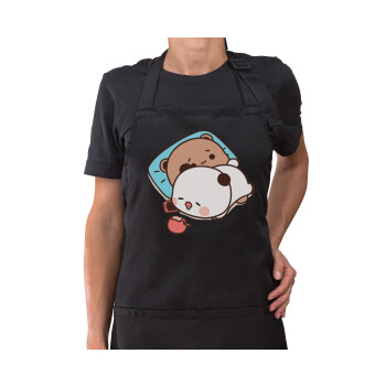 bubu + dudu, Ποδιά μακριά Σεφ ολόσωμη με τσέπες Μαύρη (ΕΝΗΛΙΚΩΝ)