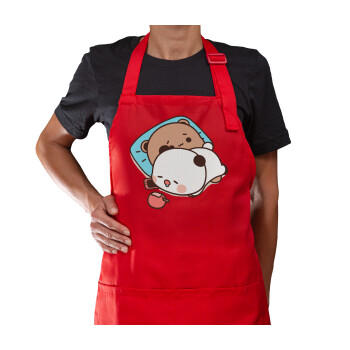 bubu + dudu, Ποδιά Μακριά Σεφ ολόσωμη με τσέπες Κόκκινη (ΕΝΗΛΙΚΩΝ)