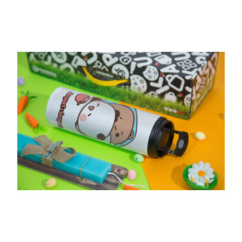 bubu + dudu, Easter candle,Travel Tumbler 2 Lids, with metal straw & cleaning brush & aromatic flat candle (30cm) (BLUE)