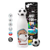 Soccer Metal mug thermos, double wall, 550ml