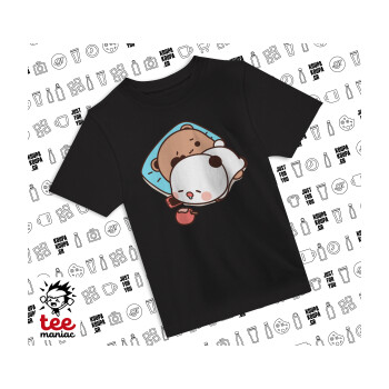 bubu + dudu, Άνετο παιδικό T-Shirt ΜΑΥΡΟ από 100% βαμβάκι, για κάθε μέρα. Vegan & OEKO-TEX πιστοποιημένο.