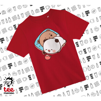 bubu + dudu, Άνετο παιδικό T-Shirt ΚΟΚΚΙΝΟ από 100% βαμβάκι, για κάθε μέρα. Vegan & OEKO-TEX πιστοποιημένο.