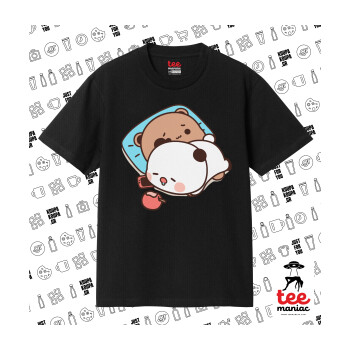 bubu + dudu, Κλασικό T-Shirt, διπλής ραφής, χωρίς πλευρικές ραφές ΜΑΥΡΟ από 100% βαμβάκι. Vegan & OEKO-TEX πιστοποιημένο.