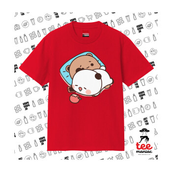 bubu + dudu, Κλασικό T-Shirt, διπλής ραφής, χωρίς πλευρικές ραφές ΚΟΚΚΙΝΟ από 100% βαμβάκι. Vegan & OEKO-TEX πιστοποιημένο.