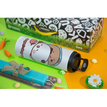 bubu + dudu, Πασχαλινή Λαμπάδα με Travel Tumbler θερμό με διπλό καπάκι (600ml, BPA free) & κερί αρωματικό πλακέ (30cm) (ΤΙΡΚΟΥΑΖ)