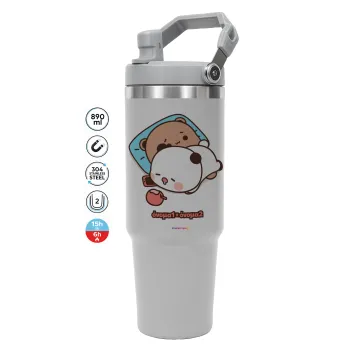 bubu + dudu, GREY color, 890ml (30oz) stainless Steel Tumbler with Handle