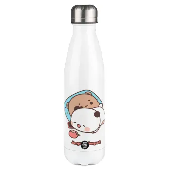 bubu + dudu, Μεταλλικό παγούρι θερμός Λευκό (Stainless steel), διπλού τοιχώματος, 500ml