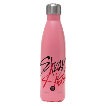 Stray Kids, Metal mug thermos Pink Mat (Stainless steel), double wall, 500ml