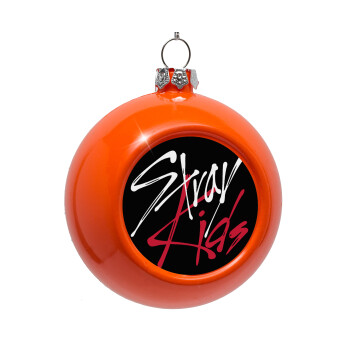 Stray Kids, Στολίδι Χριστουγεννιάτικη μπάλα δένδρου Πορτοκαλί 8cm