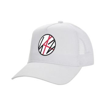 Stray Kids, Structured Trucker Adult Hat, with Mesh, WHITE (100% COTTON, ADULT, UNISEX, ONE SIZE)
