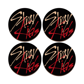 Stray Kids, ΣΕΤ x4 Σουβέρ ξύλινα στρογγυλά plywood (9cm)