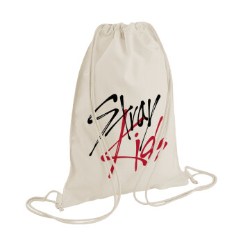 Stray Kids, Τσάντα πλάτης πουγκί GYMBAG natural (28x40cm)