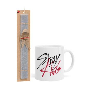 Stray Kids, Πασχαλινή Λαμπάδα με Κούπα κεραμική (330ml) & κερί αρωματικό πλακέ (30cm) (ΓΚΡΙ)