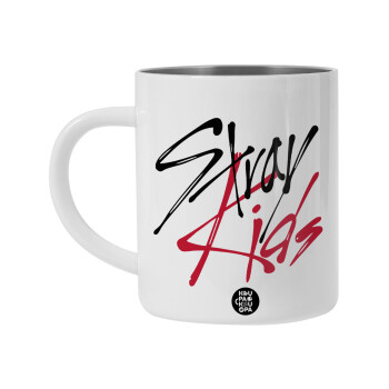 Stray Kids, Λευκή Ανοξείδωτη Μεταλλική Κούπα 450ml - Διπλού Τοιχώματος 