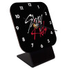 Quartz Wooden table clock with hands (10cm)